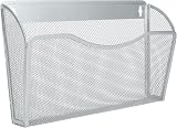 EasyPAG 1 Pocket Landscape A4 Mesh Hanging Wall File Holder Silver