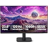 Amazon Basics 23.8-inch 1080P Computer Monitor, 120 Hz, HDMI, DP, VGA, VESA Compatible for Office, Home