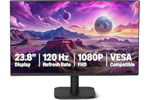 �鶹�� Basics 23.8-inch Computer Monitor 120 Hz, 1080P, HDMI, DP, VGA, VESA Compatible for Office,Home