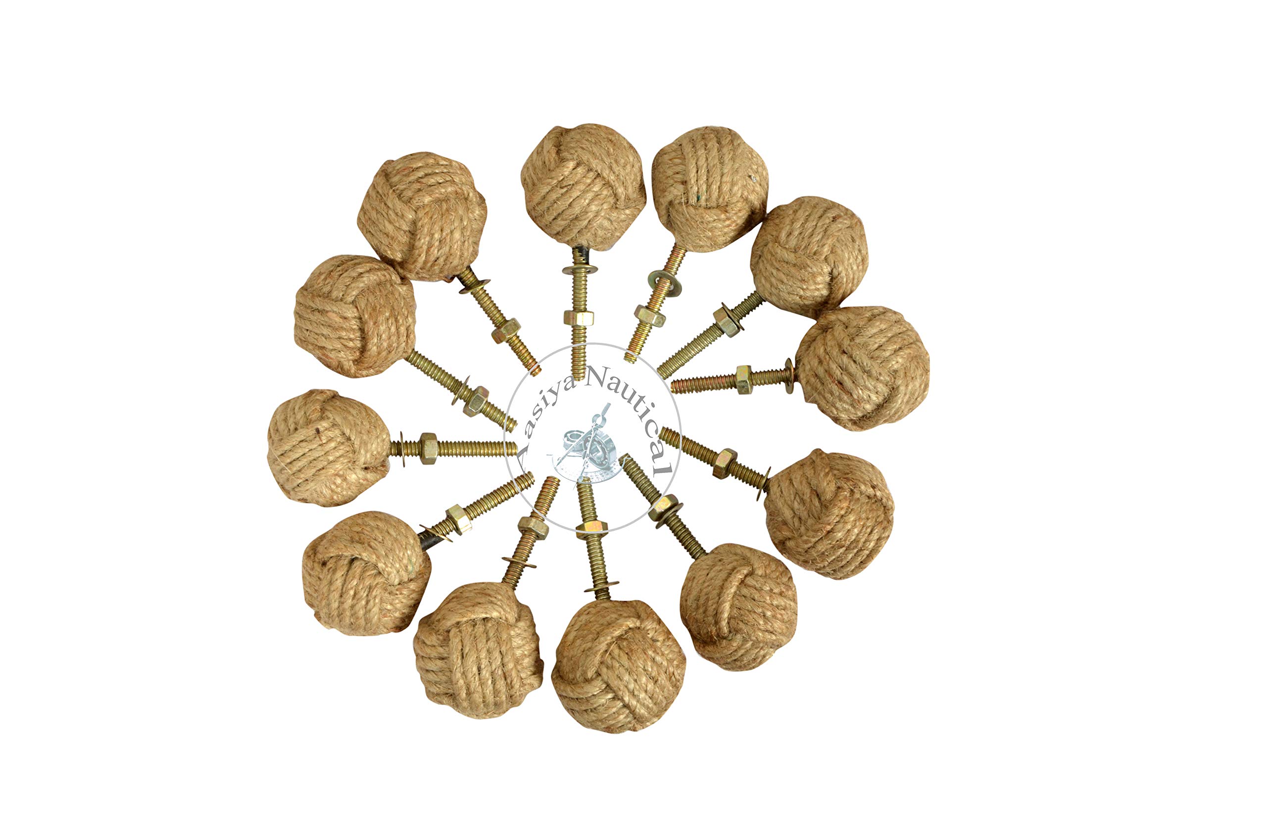 Aasiya Nautical Cabinet Knot Rope Knob/Jute Door Knobs Beach Seaside Home Decor Gift Item (12)