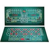 WaLiken 2-in-1 Casino Game Felt Mat, Double-Sided Roulette &amp; Craps Layout | Smooth, Durable &amp; Easy-Clean Fabric, Ideal for Home Casino Nights, Poker Parties &amp; Game Nights