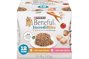 Beneful Incredibites Wet Dog Food for Small Dogs, Real Chicken & Salmon in Gravy Variety Pack - 85 g Can (12 Pack)