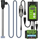 LINGLONGTEMP 2000W Submersible Hot Tub & Pool Portable Electric immersion Water Heater with Temp Control & GFCI for Swimming Pools, Bathtubs, inflatable pool, baptism pool, above ground pool & Spa tub