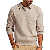 PJ PAUL JONES Mens Sweater V Neck Pullover Sweater Long Sleeve Cable Knit Textured Sweater