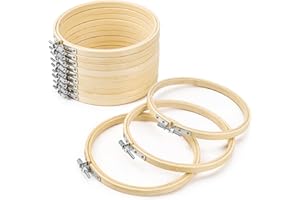 GIEMSON Embroidery Hoop 6 Inch 12 Pieces Embroidery Hoops Bamboo Circle Cross Stitch Hoop for Embroidery Art Craft Sewing