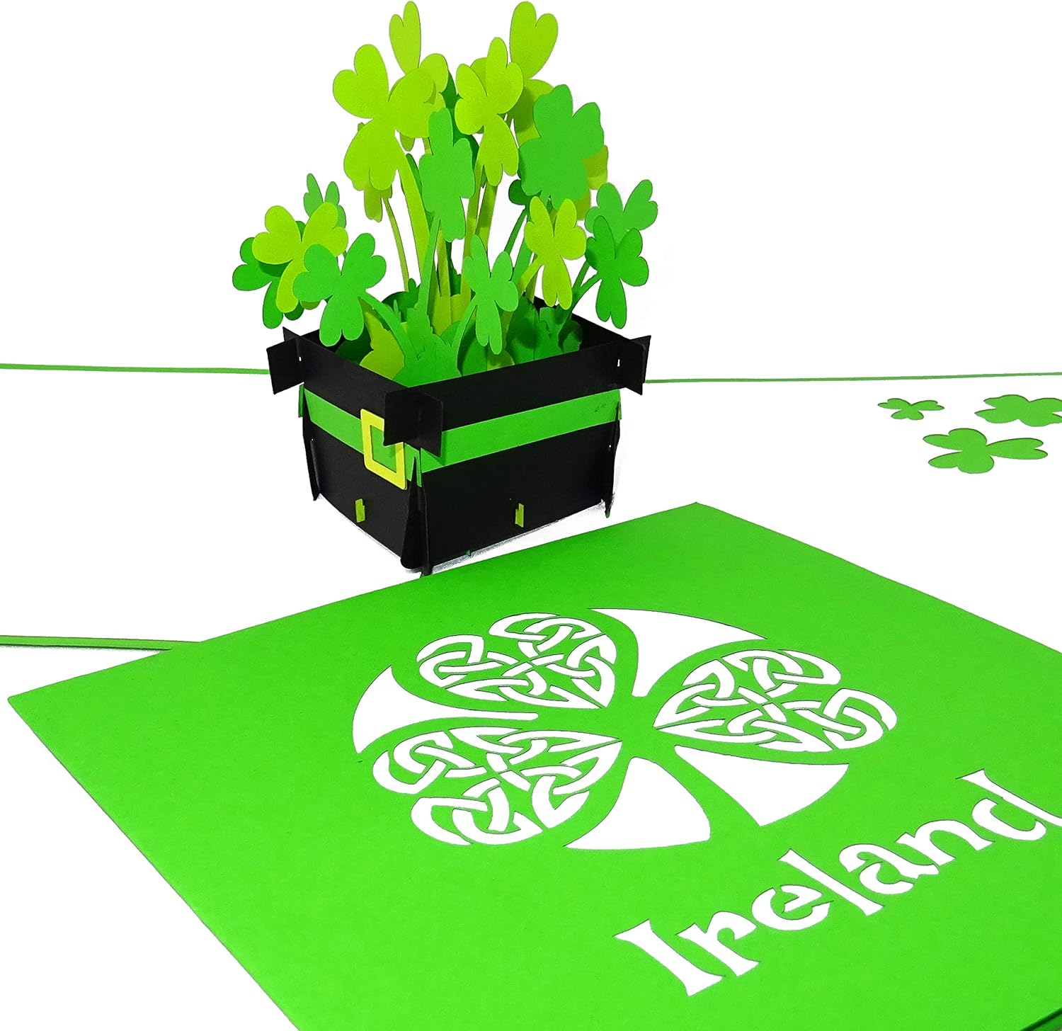 Pop Up Card "Ireland, Irish Shamrocks", 3D Ireland Greeting Card as a Souvenir, Birthday Card, Travel Voucher - Image 3