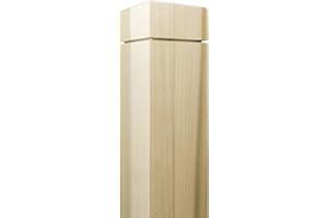ASCENSION STAIR PARTS 300N Square Poplar Newel Post - 3' x 48' Premium Hardwood Staircase Post, Durable Indoor, Elegant & Modern Routed Top
