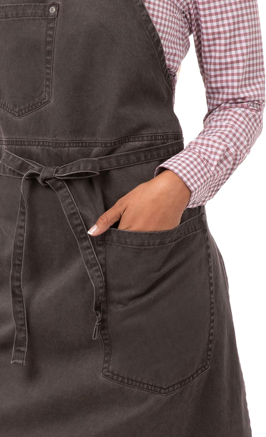 Chef Works Unisex Dorset Bib Apron, Pewter, One Size: Clothing