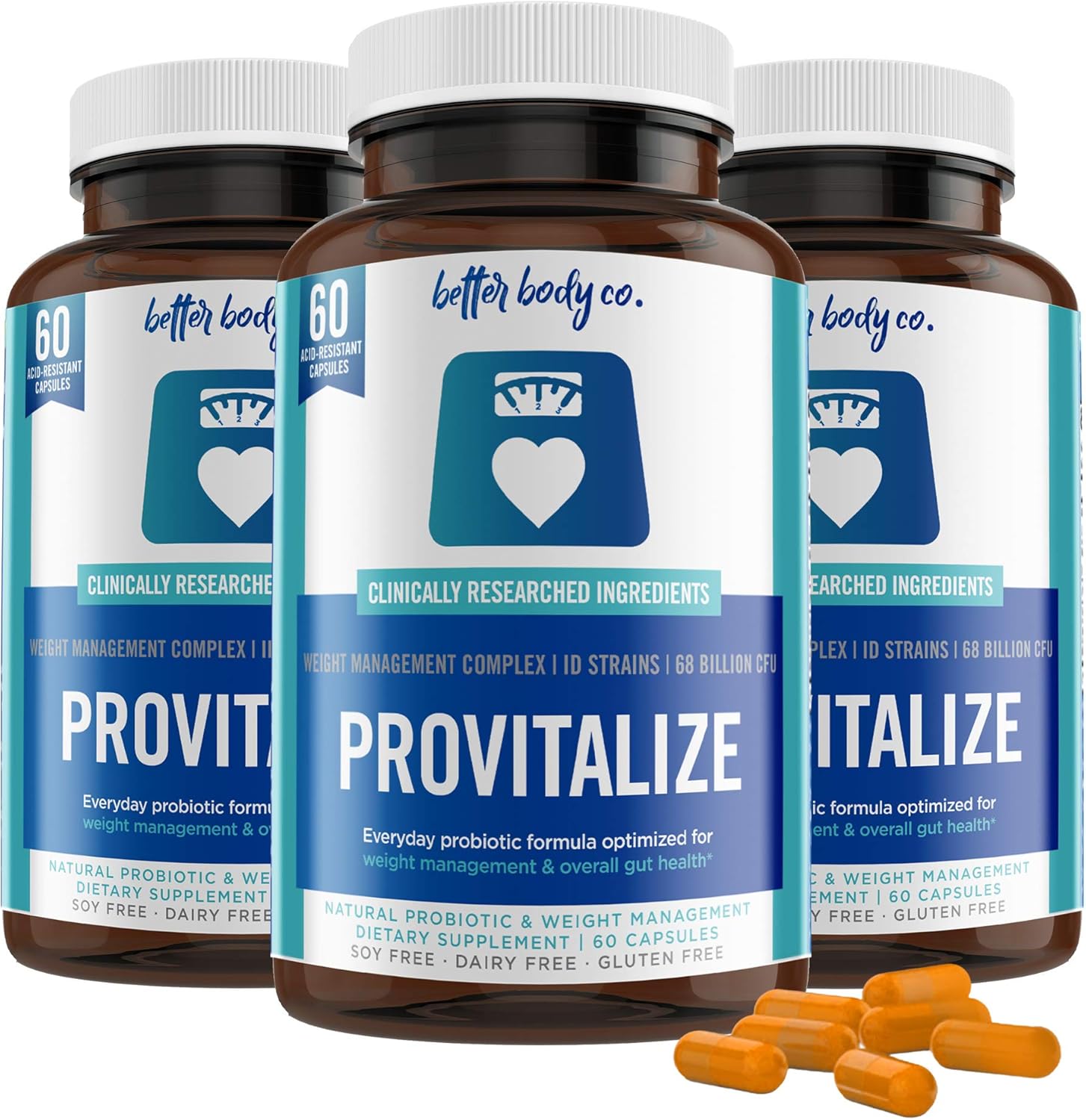 Amazon Com Original Provitalize Natural Menopause Probiotics For Weight Gain Hot Flashes Night Sweats Low Energy Mood Swings Gut Health Unique Probiotics Formula 3 Bottles Health Personal Care