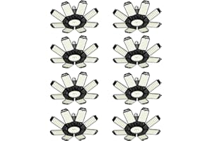 Garage Light - 8 Pack 260W 26000LM LED Garage Lights with 8+1 Adjustable Panels and Constant Drive, Suitable for E26/E27 Base