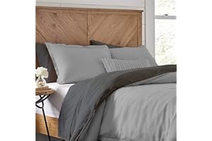 Kotton Culture King Duvet Cover 3 Piece Reversible 100% Egyptian Cotton Breathable All Season 600 Thread Count with Zipper & Corner Ties Soft Comforter Cover (Cal King/King - Grey-Silver)