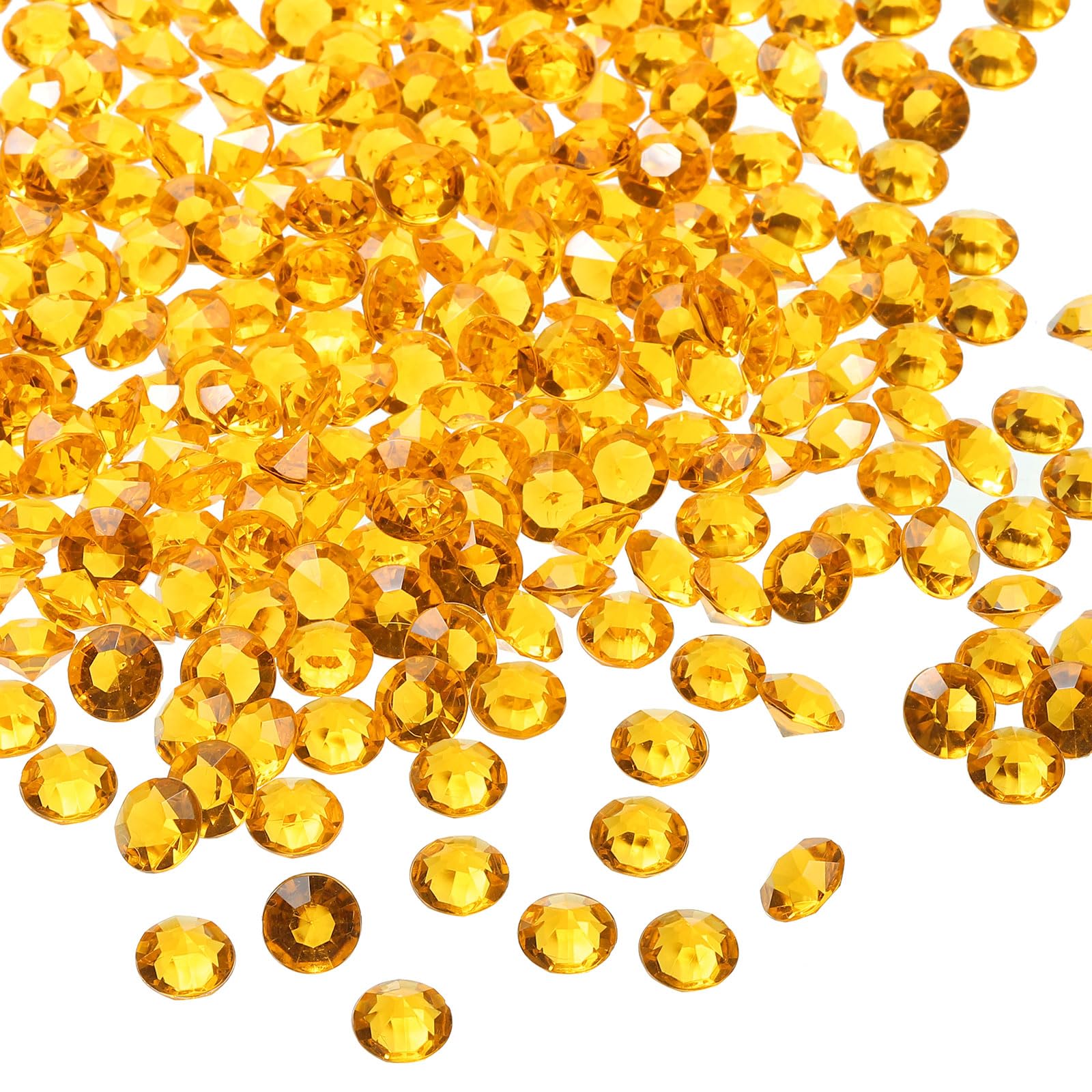 PATIKIL 1000 Pieces Acrylic Diamonds Vase Fillers Plastic 10mm Fake Crystals Gems Wedding Table Scattering Diamond for Wedding Decor Bridal Shower Party Photography Props, Yellow