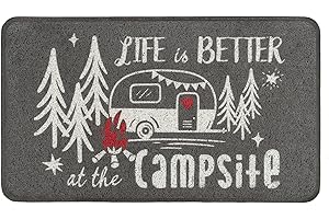 COLORPAPA Camping Rug Happy Camper Door Mat for RV Travel Trailer Outside Inside Camper Decor Welcome Camper Rugs for Front Door, 29.3X17 inch