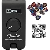 Fender Mustang Micro Plus Headphone Amplifier Bundle with Austin Bazaar Exclusive 12-Pack Picks and Instructional Video