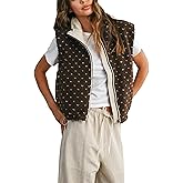 Yegthou Fuzzy Fleece Vest Women Casual Sleeveless Polka Dots Sherpa Jacket Trendy Gilet Winter Outerwear with Pockets