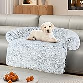 Luxurious Dog Couch Bed Protector for Dogs Memory Foam, Removable Fluffy Plush Pet Couch Cover for Dogs Washable, Calming Dog Sofa Beds, Waterproof Couch Protector, Pet Beds Mats for Couch(M)
