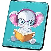 Toughergun Elephant Rfid Wallet Women, Small Slim Thin Credit Card Holer Wallet, PU Leather Bifold Compact Travel Wallets for Female Ladies Teen Girls Girly