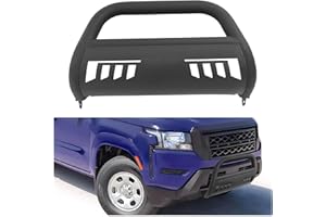 HECASA Bull Bar Compatible with 2022-2025 Nissan Frontier 3" Texture Front Push Bar Bumper Grill Guard Brush Guard Steel Black