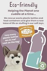 Living Nature Husky Stuffed Animal 8 Inch Soft Toy Educational Tag Eco-Friendly view 5