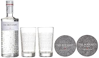The Botanist Gin mit 2 Ritzenhoff Gläsern + Filzuntersetzern (1 x 0.7 l)