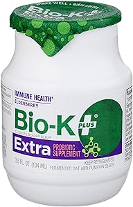 Bio-K Plus, Probiotic Extra Immune Elderberry Single Organic, 3.5 Fl Oz