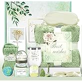 Women's Self Care Gift Basket with Luxury Flannel Blanket & Rose Scented Spa Set - Relaxing Birthday Gifts for Women, Get Well Soon Present for Her, Mother's Day Gift for Mom, Wife, Girlfriend
