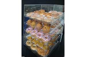 Displays2buy Acrylic Pastry Bakery Donut Bagels Cookie Display Case w/5 trays