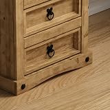 Vida Designs 3 Drawer Bedside Chest Distressed Waxed Pine Table 60cm H view 5