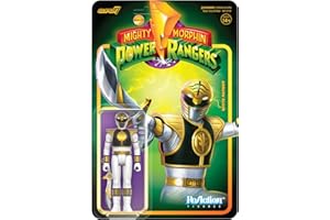 Super7 Mighty Morphin Power Rangers White Ranger 3.75 in Reaction Figure Classic Collectibles and Retro Toys