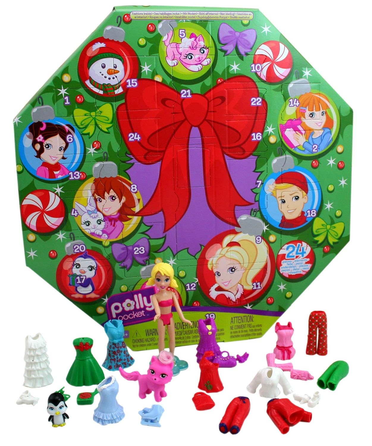 Polly Pocket Christmas Advent Calendar With FREE Butterfly Polly Pocket 