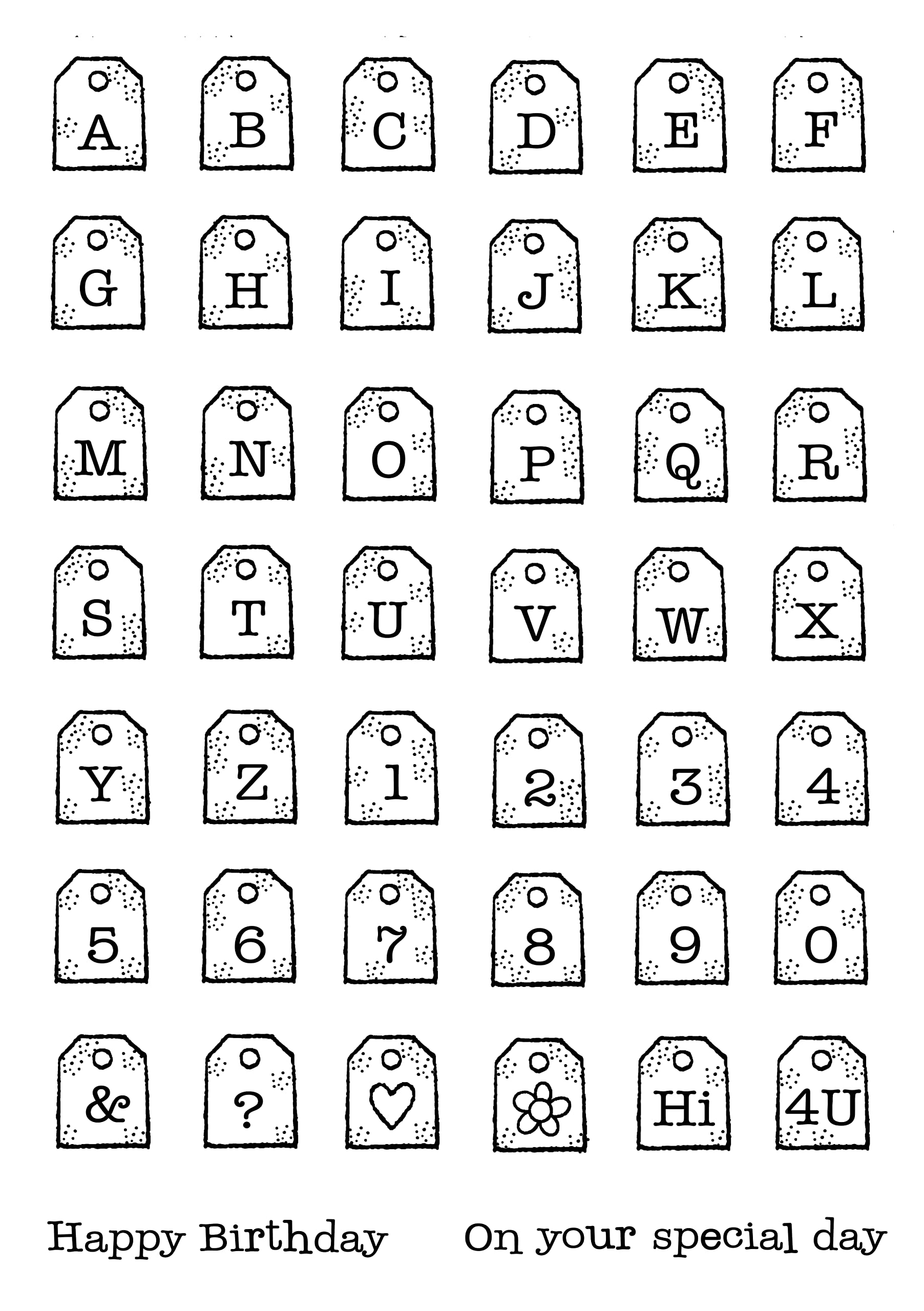 Francoise Collection - Mini Tag Alphabet - Clear Stamp