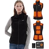 Hecusma Fleece Heated Vest for Women with Battery Pack 16000mAh 7.4V Included, Heated Vest Women, Warming Heating Vests