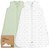 2-Pack Baby Sleep Sacks, Zipper Wearable Blanket - 0.5TOG Organic Cotton,Lightweight,Soft Cozy Toddler Sleeping Sack 6-12 months,Easy to Wear Large Newborn Transition Swaddles Sleepsacks (Bunnies, M)