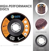 SATC Flap Discs 125mm 10 Pack 80 Grit T27 for Grinding Angle Grinder view 2