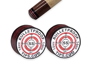BULLETPROOF BREAK TIPS Bulletproof Billiards AIM (Accuracy Improving Multi-Layer) 11 Layer Laminated Japanese Pigskin Playing Tip - Pool Stick Tips, Billiard Set Accessories - 1 Pack (SS - S - M - H)