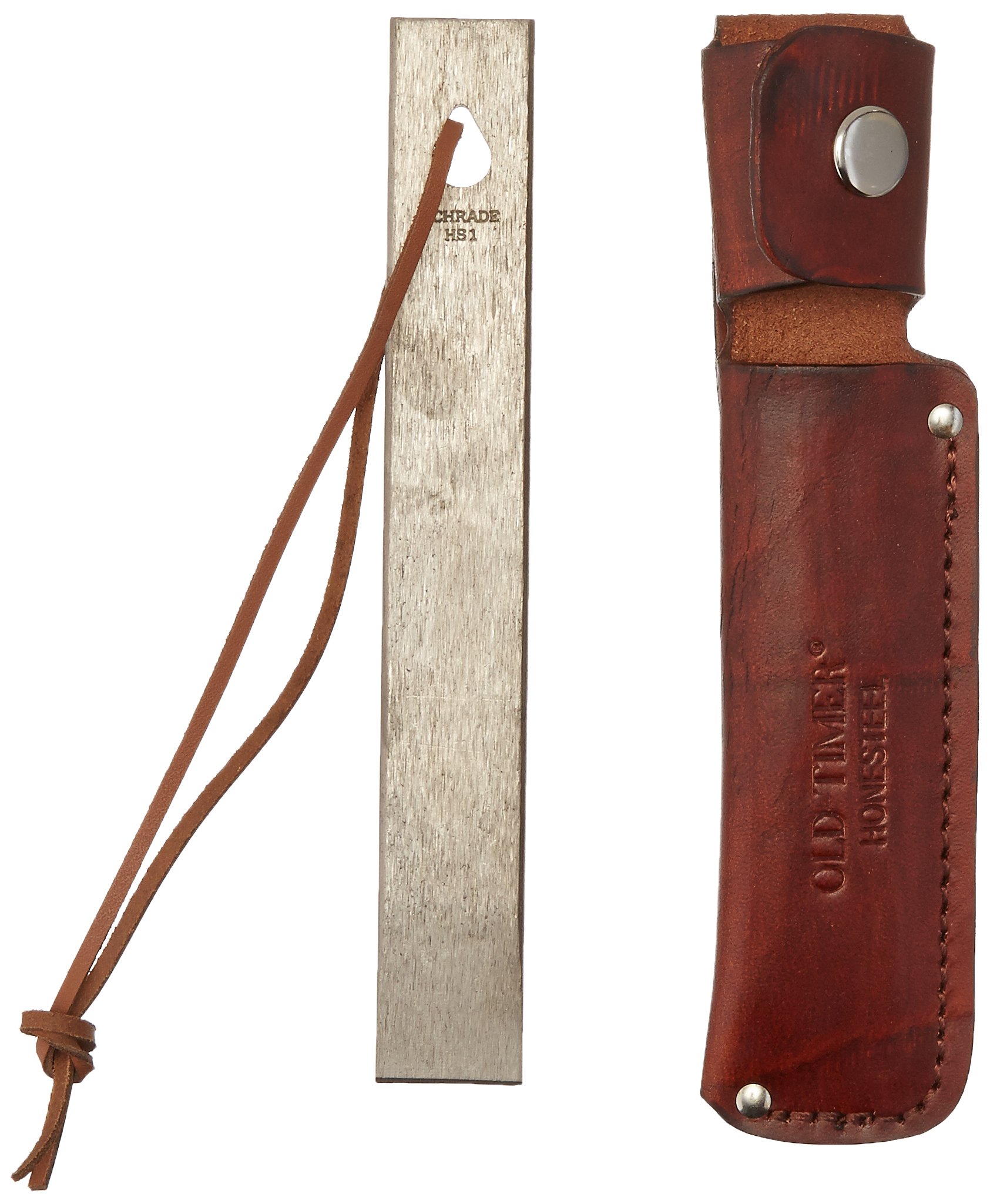 Schrade Old Timer Honesteel Knife Sharpener Honing Steel Leather Sheath