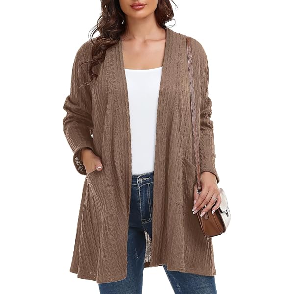 Rswnyirn Cárdigan Largo Con Frente Abierto Para Mujer, Ligero, Manga Larga, Para Verano, Suelto, Negro