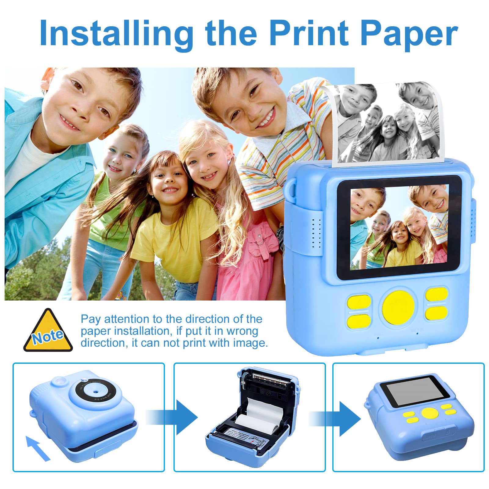6 Rolls Camera Printer Paper - GKTZ Kids Instant Print Camera - HD Printing Thermal Print Paper Set - Refill Replace Cameras Printer Papers