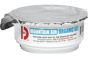 Big D 115 Organic Gel Deodorant, Mountain Air Fragrance (Pack of 12) - Lasts up to 30 Days - Air freshener Ideal for Patient Care, restrooms, Offices, Food Service
