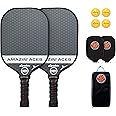 Amazin' Aces Graphite Pickleball Paddles Set - Single, 2 or 4 Paddles, Honeycomb Polymer Core with Comfy Cushion Grip - Varying Accessories Including Pickleballs, Pickleball Bag & Paddle Cover