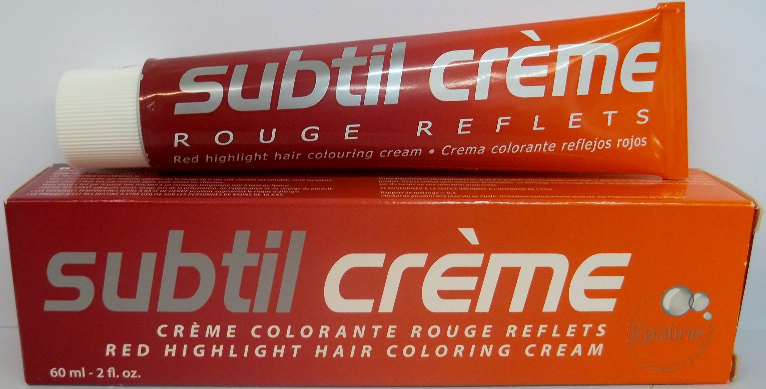 Subtil Creme Rouge Reflects - Red Highlight Hair Coloring Cream Enhanced with Epaline for Gentleness - Size: 2.0 Fl. Oz. Tube - Shade Selection: 5.64 - Chatain Clair Rouge Cuivre/Red Lght Brown Copper