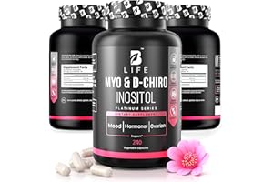 B Life Company Myo-Inositol & D-Chiro Inositol 40:1 for Women | I Inositol Supplement for Women | Hormone Balance, Fertility & Cycle | Vitamin B8, Insulin & Flo Ovarian Support | 240 Caps