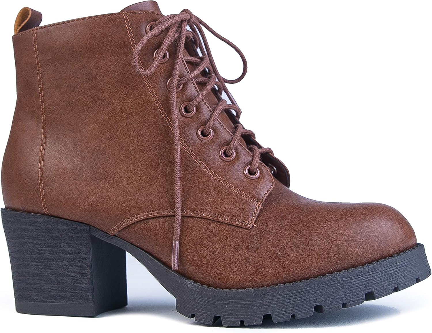 round toe chunky heel boots