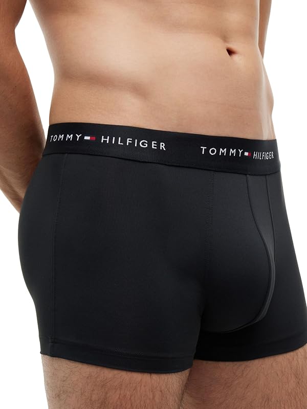 Herren 3er Pack Boxershorts Trunks mit Logobund, Schwarz (Black/Black/Black), S