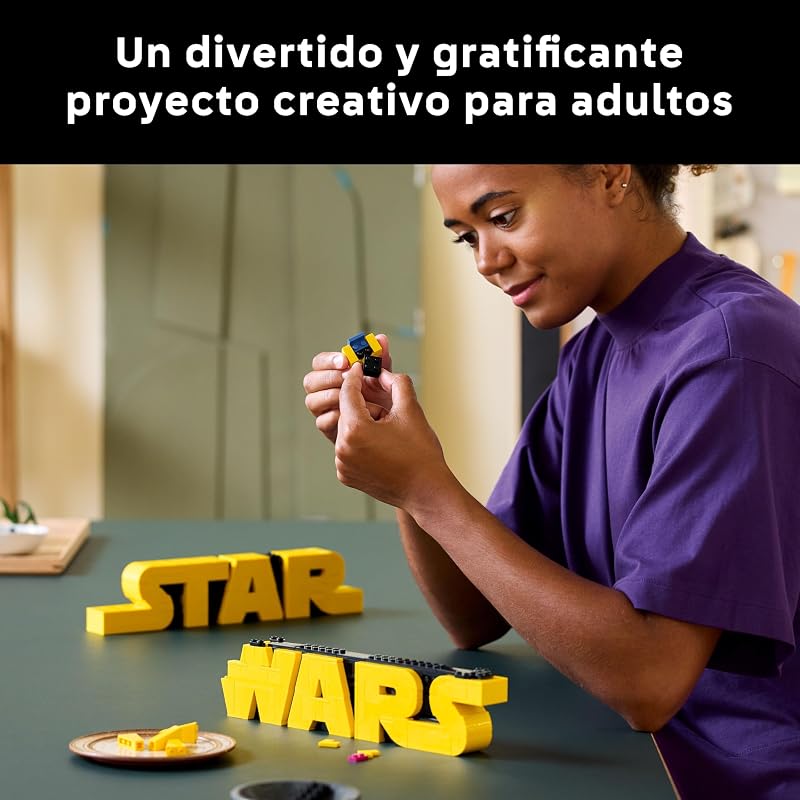 Star Wars 75407 Logotipo de Star Wars para Construir - Maqueta 3D de Colección para Adultos - Decoración para Hogar y Oficina - Regalo para Hombres, Mujeres, Adolescentes y Fans — foto 3 de 8