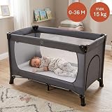 hauck Dream N Play Plus Grey Travel Cot 120x60 cm Birth to 15 kg view 2