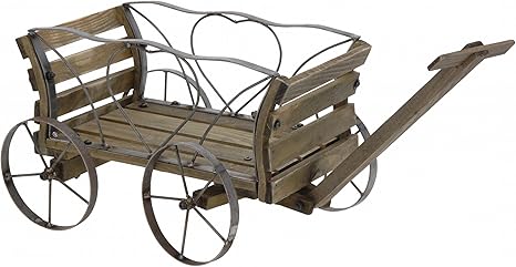 Carrito de madera decorativo carrito jardín carro carro para plantas