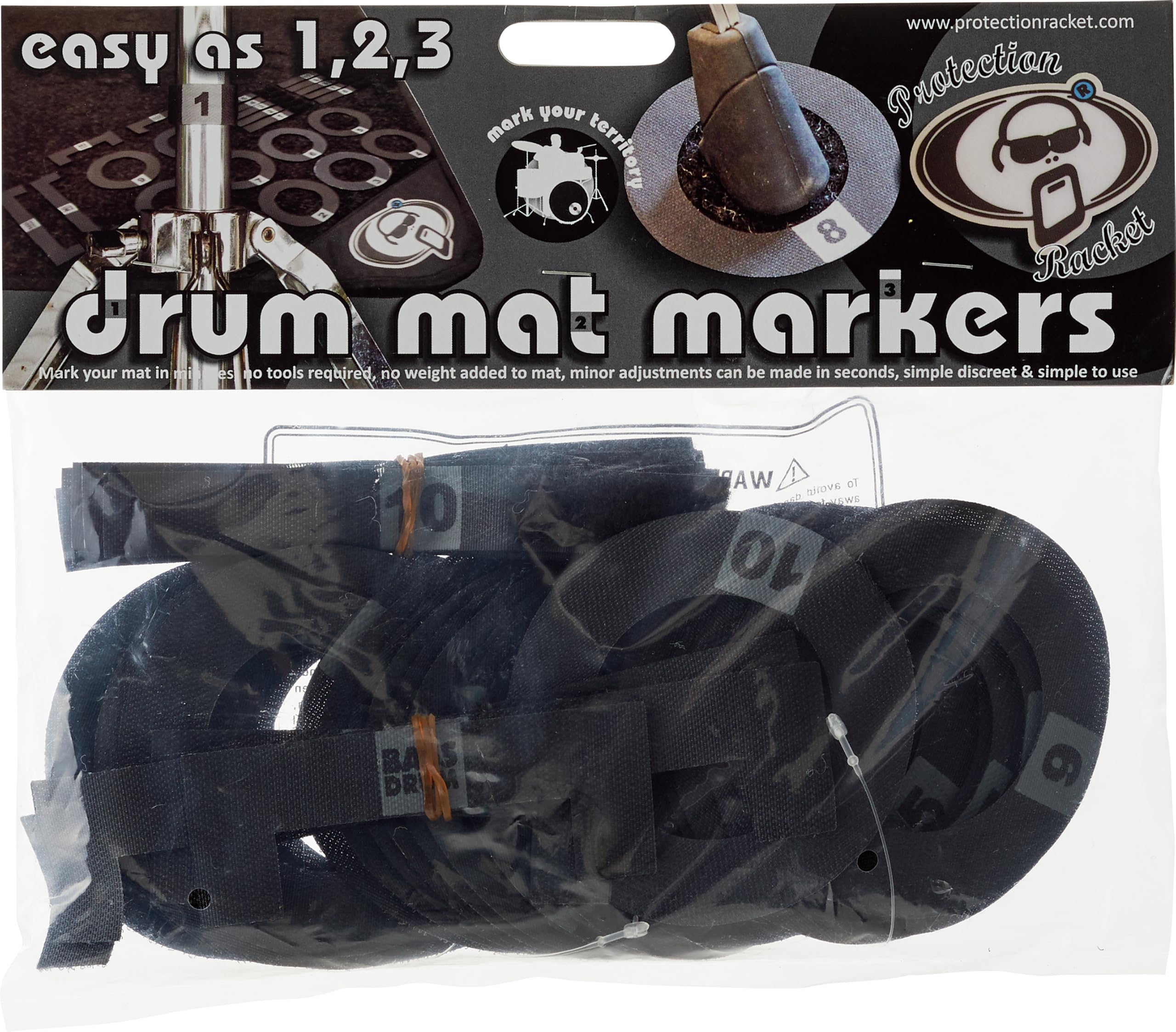 Protection Racket 9022-01 Drum Mat marker set,Black