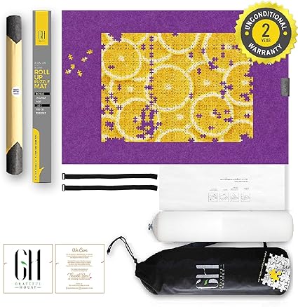 Premium Puzzle Mat for jigsaw puzzles. Beautiful Purple Higher Quality felt lays flat with no creases for your enjoyment. This Jigsaw Puzzle Mat roll up storage will fit 500 1000 1500 piece jigsaws