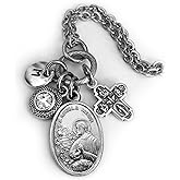 St. Angela de Merici Necklace, Keychain or Clip, Patron Saint Confirmation Gift, Birthstone Crystal and Initial Charm